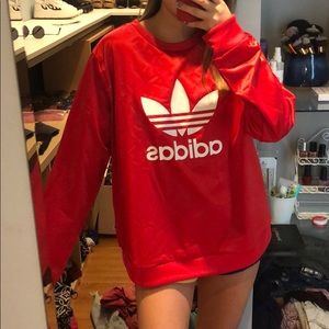 Red Silky adidas sweatshirt